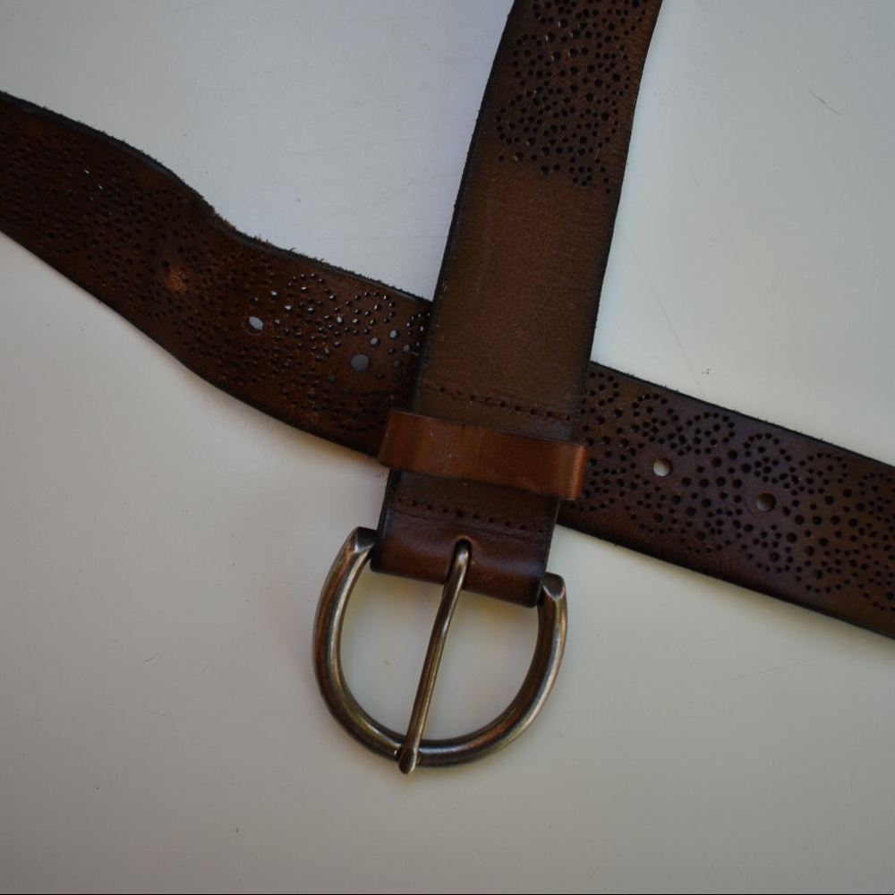 Brown leather belt